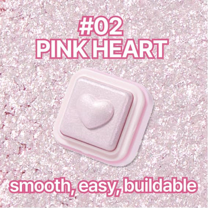 COLORGRAM Milk Bling Heartlighter 02 Pink Heart – Silky Smooth Highlighter for Natural Daily Glow