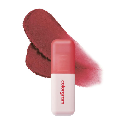 COLORGRAM Nude Blur Tint 05 Vintage Red – Velvet Matte Lip & Cheek Tint, Lightweight & Long-Lasting