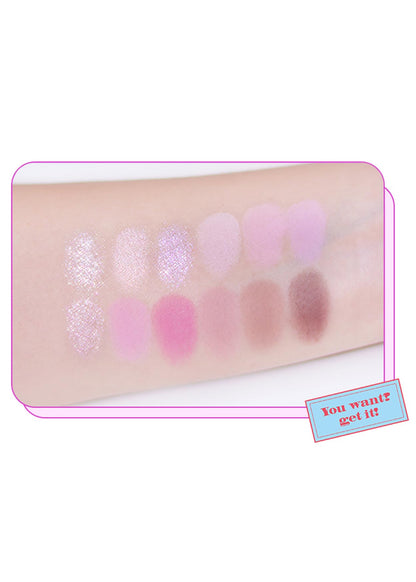 COLORGRAM Pin Point Eyeshadow Palette 03 Pink+Lavender | Ultra-Blendable Matte, Glitter & Shimmer Shades | Calculator Design
