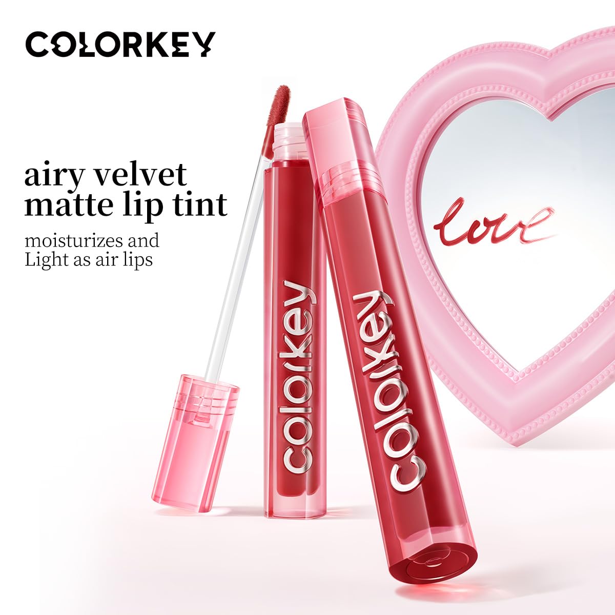 COLORKEY Airy Velvet Lip Tint – Matte Finish, Long-Wear Color in Cinnamon Peach (B605) | Non-Drying, Non-Sticky