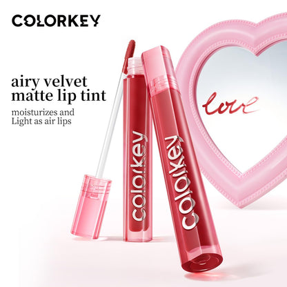COLORKEY Airy Velvet Lip Tint – Matte Finish, Long-Wear Color in Cinnamon Peach (B605) | Non-Drying, Non-Sticky