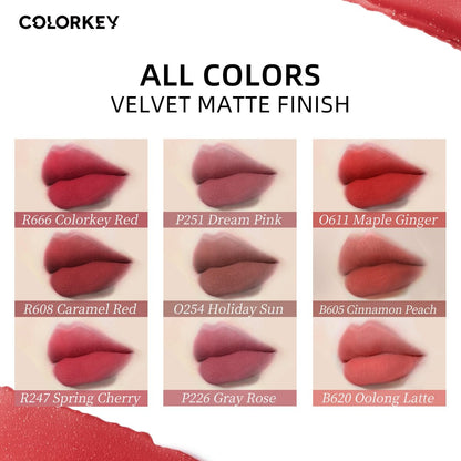 COLORKEY Airy Velvet Lip Tint Maple Ginger – Matte, Longwear Lip Color (O611, 3g)
