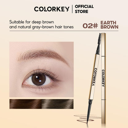 COLORKEY Contour Sketch Eyebrow Pencil – Retractable, Triangular Core, Long-Lasting Earth Brown