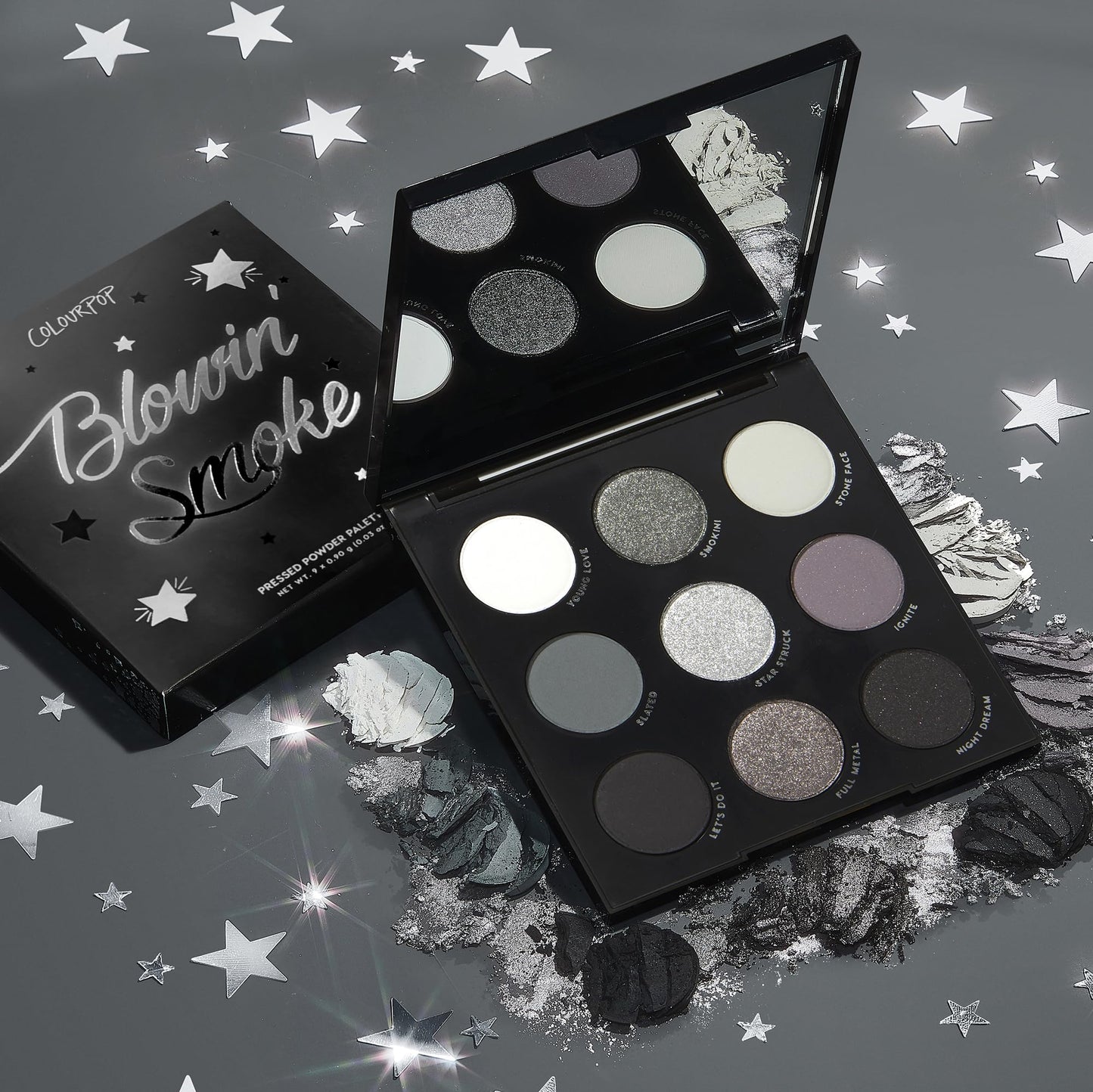 ColourPop Blowin' Smoke Eyeshadow Palette – Silver & Smokey Eye, 0.3 oz