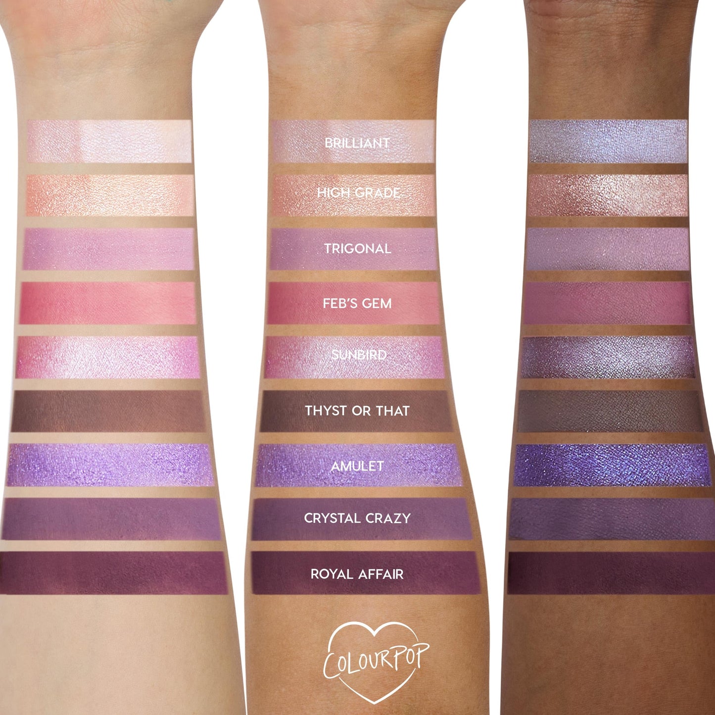 ColourPop All Amethyst Eyeshadow Palette – Metallic Opalescent Duo-Chrome Purples