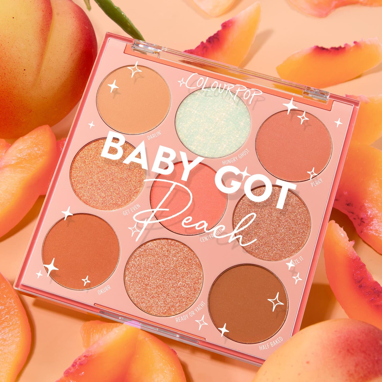 ColourPop Baby Got Peach Eyeshadow Palette – Orange & Coral (9 Sh shades) Matte, Metallic & Glitter – 0.3 oz