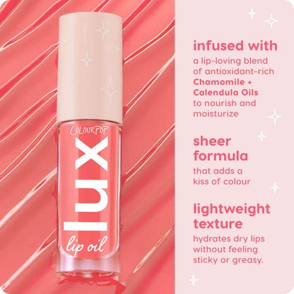 ColourPop Lux Lip Oil - Hydrating Sheer Tint with Chamomile & Calendula Oil | Non-Greasy Gloss