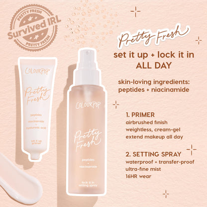 ColourPop Pretty Fresh Hydrating Setting Mist | Vegan, Hyaluronic Acid & Coconut Water, Dewy Finish – 3.4 fl oz