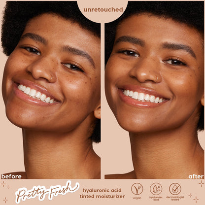 ColourPop Pretty Fresh Tinted Moisturizer - Hydrating Skin Tint with Hyaluronic Acid & Coconut Water (Medium 14W, 1.45 oz)