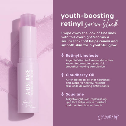 ColourPop Retinol Serum Stick – Anti-Aging, Water-Free Balm for Glow-Ready Summer