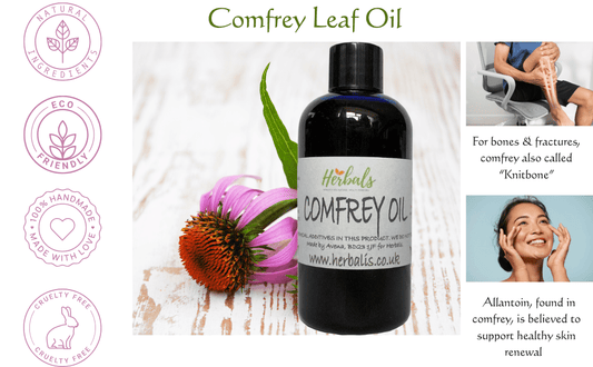 Natural Comfrey Leaf Balm & Oil | Handmade Knitbone Ointment for Joints, Muscles & Skin | UK Made