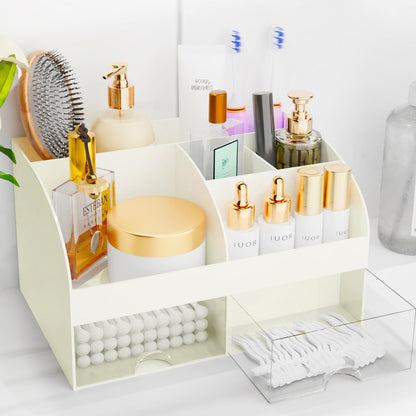 COMFYROOM Makeup Organizer with Drawers – Ivory Cosmetic Storage for Vanity and Bathroom