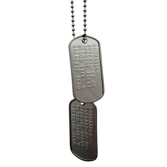 'COMMANDER SHEPARD' Inspired US Military DOG TAGS- Collector's Pendant Necklace