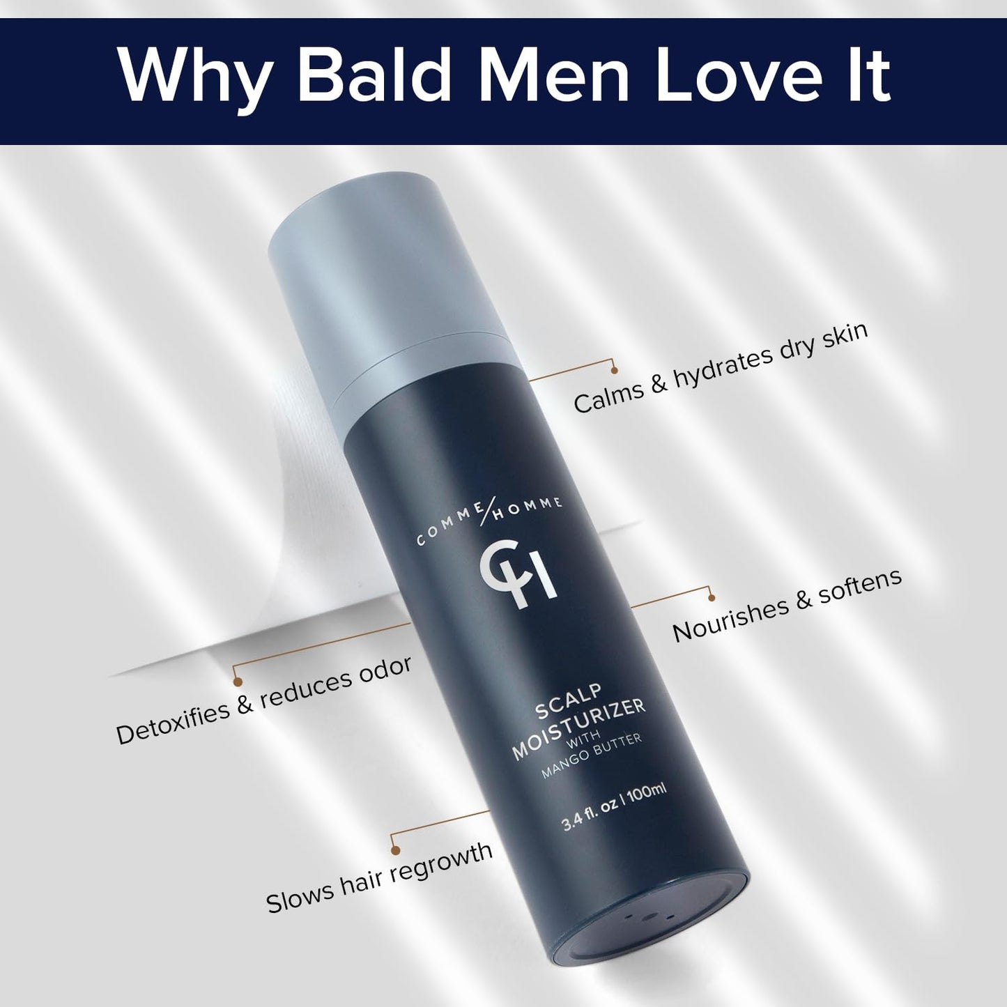 Comme Homme Scalp Moisturizer for Bald Men – Hydration & Slow Regrowth (Pack of 2)