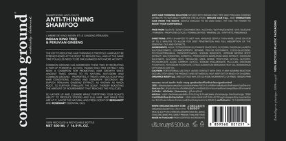 Common Ground Natural Anti-Thinning Shampoo - Bergamot & Rosemary, DHT-Blocking, Vegan & Cruelty-Free