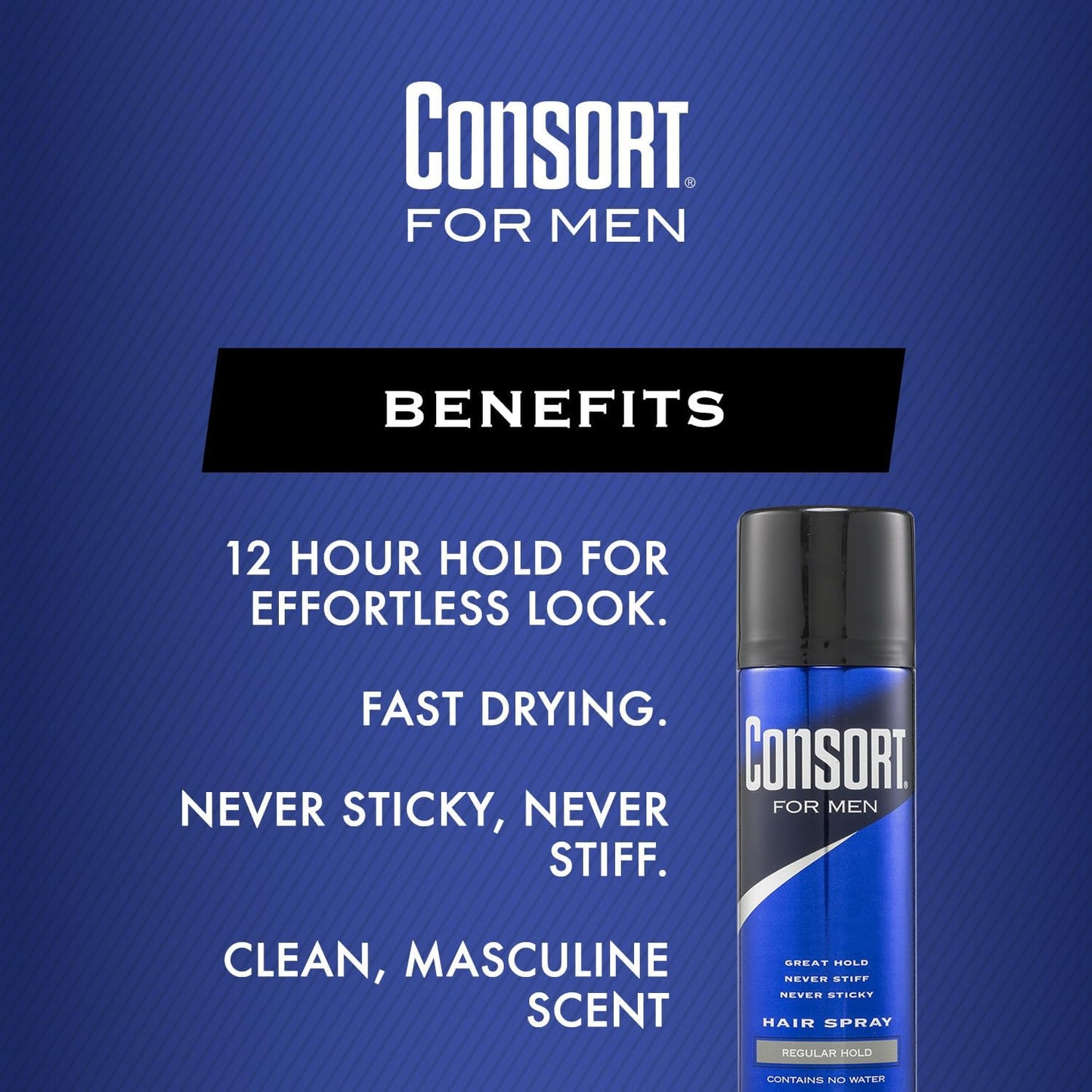 Consort Hair Spray 8.3 oz Regular Hold Aerosol – Pack of 3