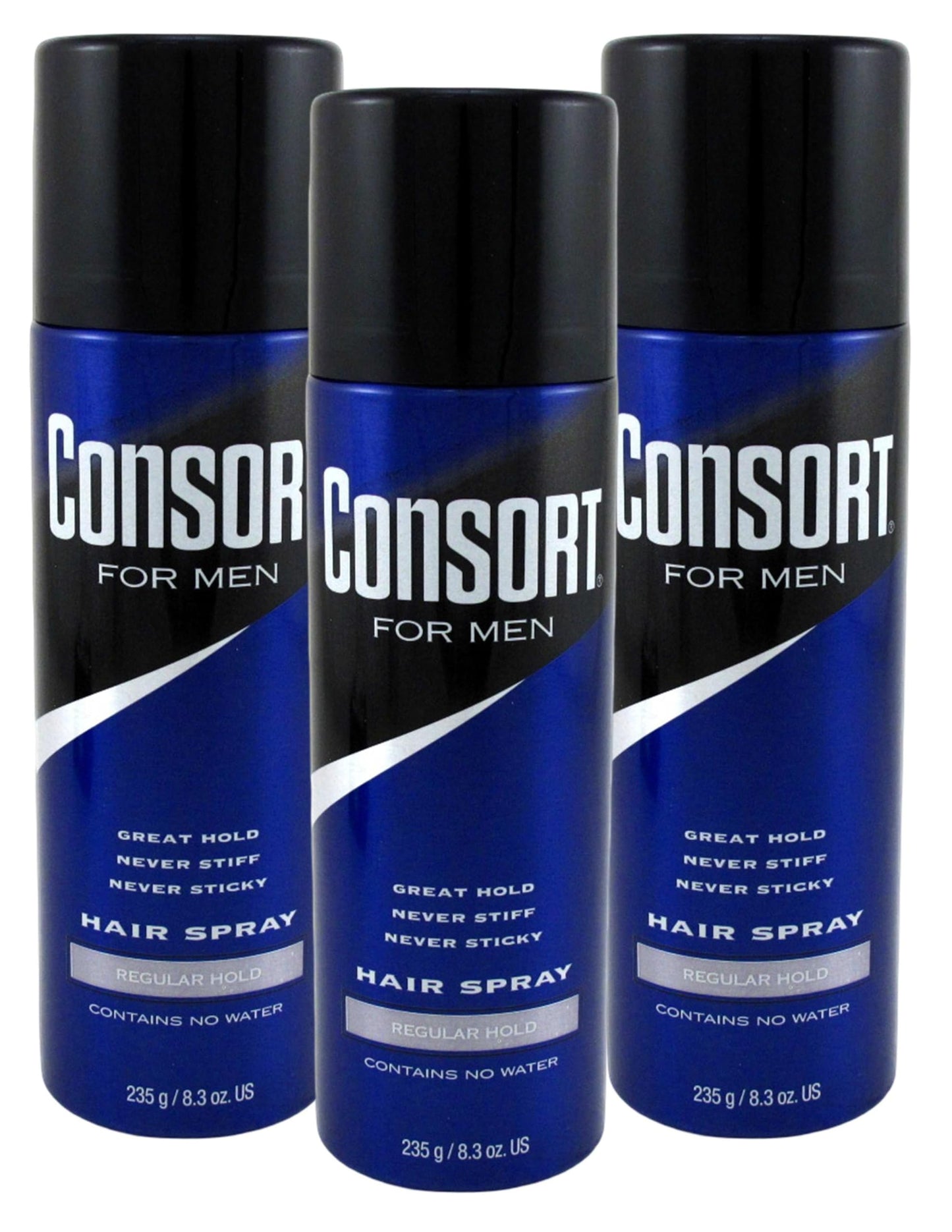 Consort Hair Spray 8.3 oz Regular Hold Aerosol – Pack of 3