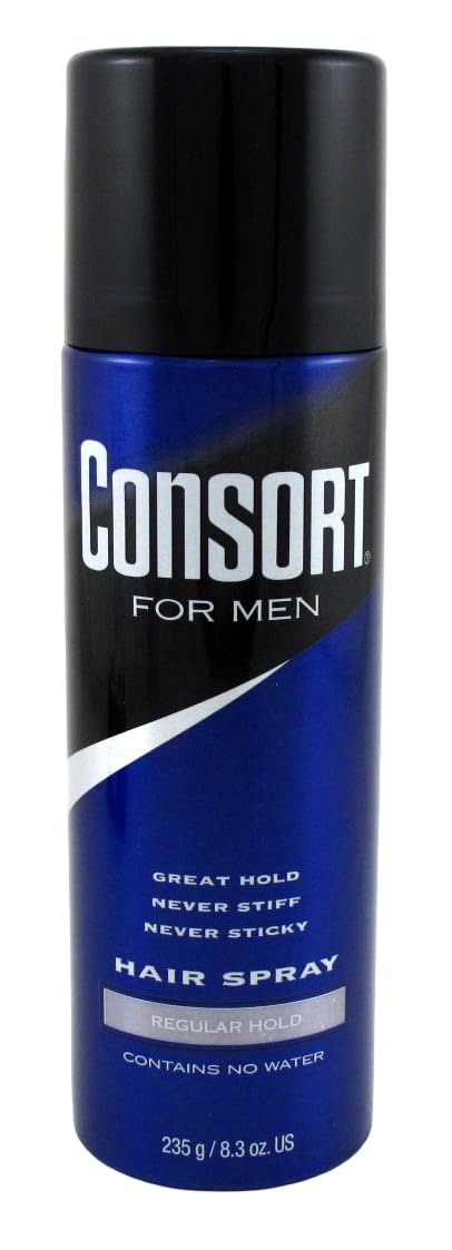 Consort Hair Spray Regular Hold Aerosol, 8.3 oz (235 ml) per can, Pack of 6