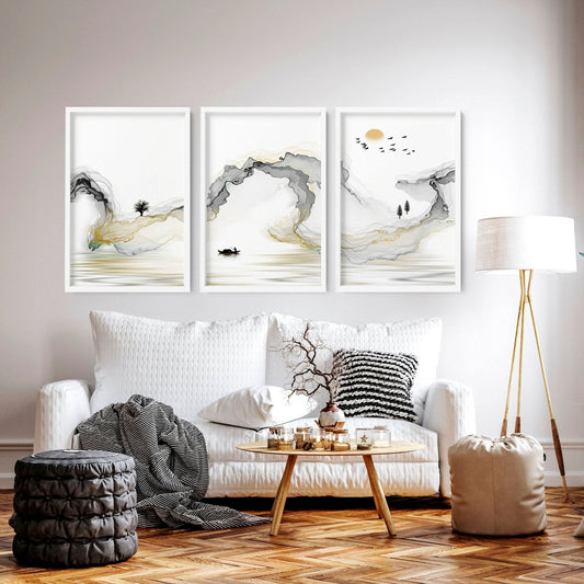 Japanese Wall Art Set of 3 | Framed Prints | AboutWallArt