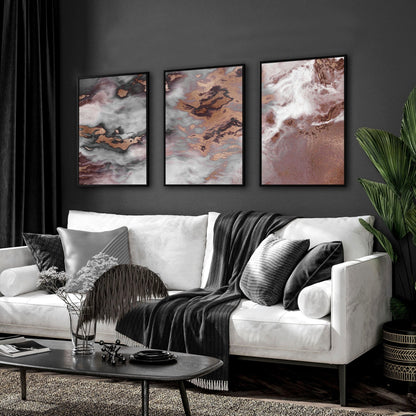 Contemporary Wall Art Decor | set of 3 framed wall art prints