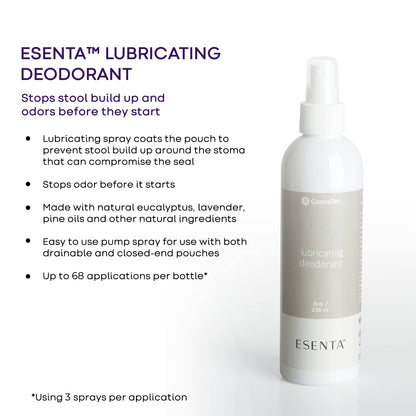 ConvaTec Esenta Lubricating Deodorant Spray — Odor Control & Pouch Lubrication, 8 fl oz