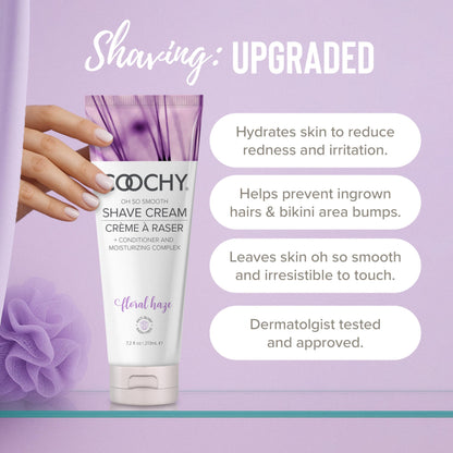 Coochy Shave Cream - Moisturizing, Gentle Intimate Shave Lotion | Floral Haze 32 oz