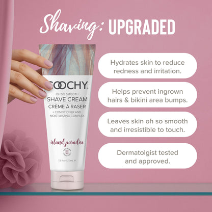 Coochy Shave Cream – Moisturizing Shaving Lotion for Gentle Intimate Shaving | Island Paradise, 12.5 oz