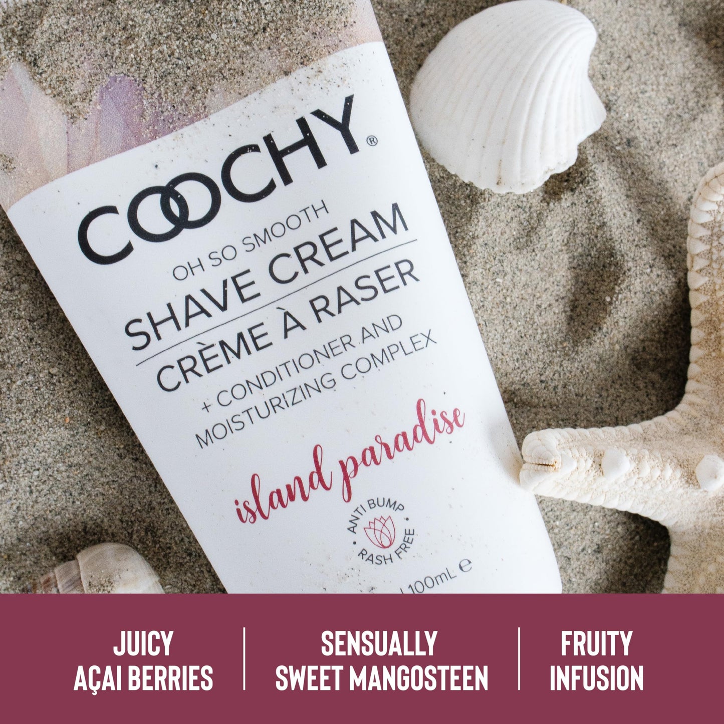 Coochy Shave Cream – Moisturizing Shaving Lotion for Gentle Intimate Shaving | Island Paradise, 12.5 oz