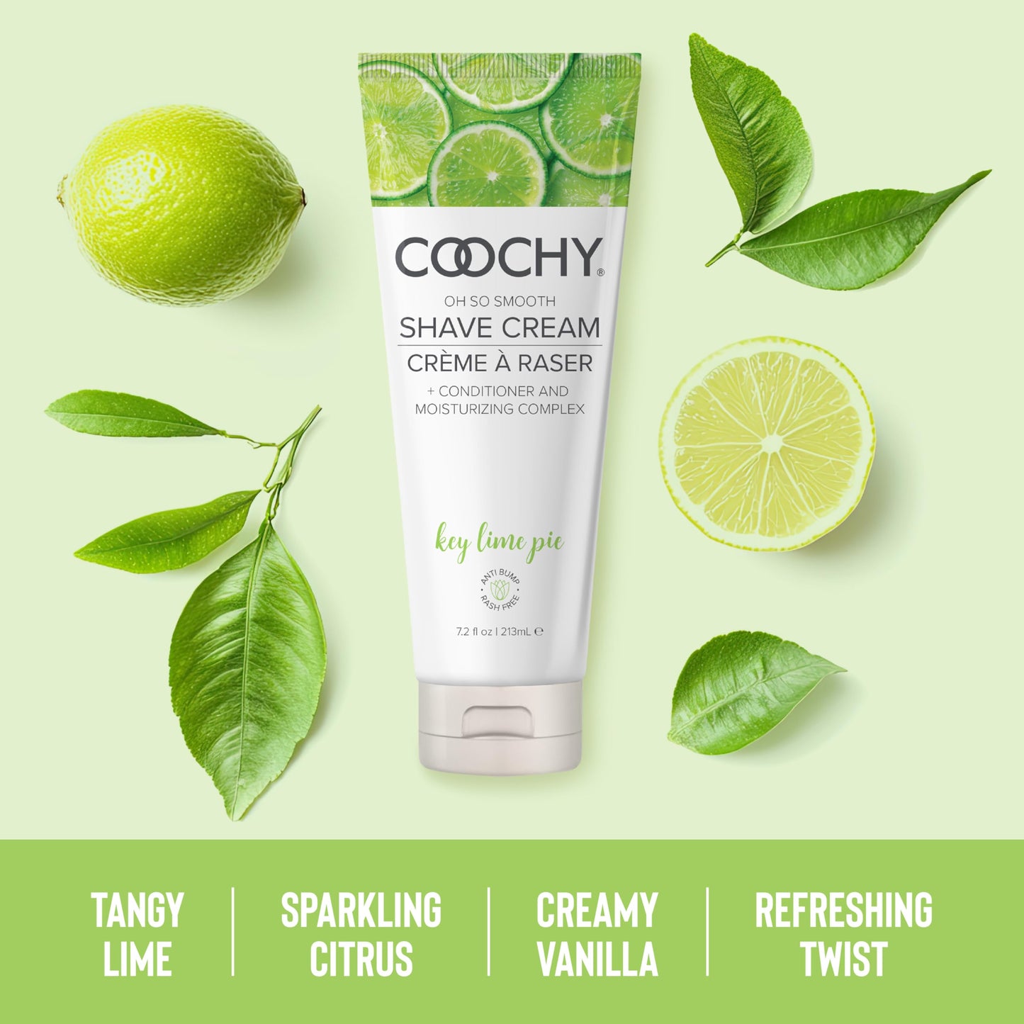 Coochy Shave Cream – Moisturizing Shave Lotion with Key Lime Pie Scent | Rash-Free Hydration