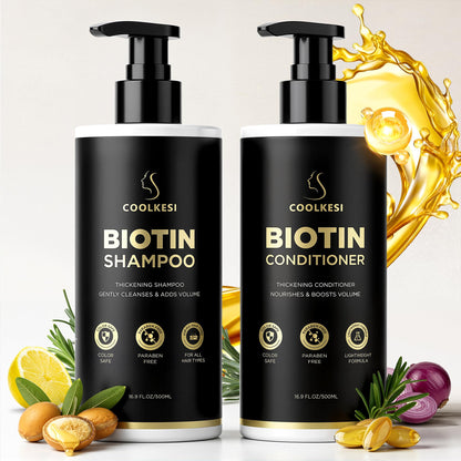 COOLKESI Tripeptide Biotin Hair Growth Shampoo & Conditioner Set – Onion Anti-Loss, Volumizing & Moisturizing Treatment