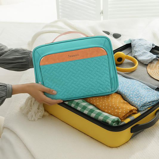 COOSKY Travel Hanging Toiletry Bag with Jewelry Organizer – Extra Large, Waterproof, Blue