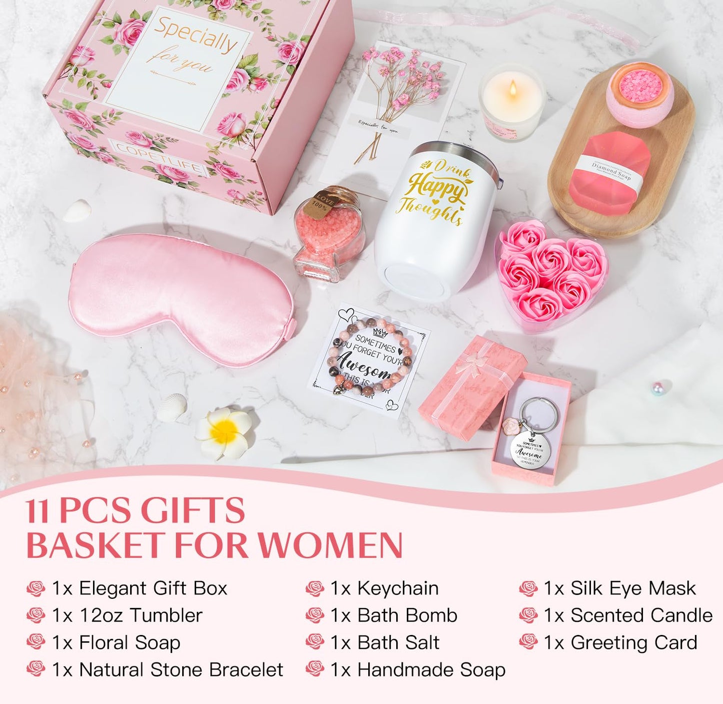 Copetlife Spa Gift Basket for Women – Birthday & Self-Care Gift Set