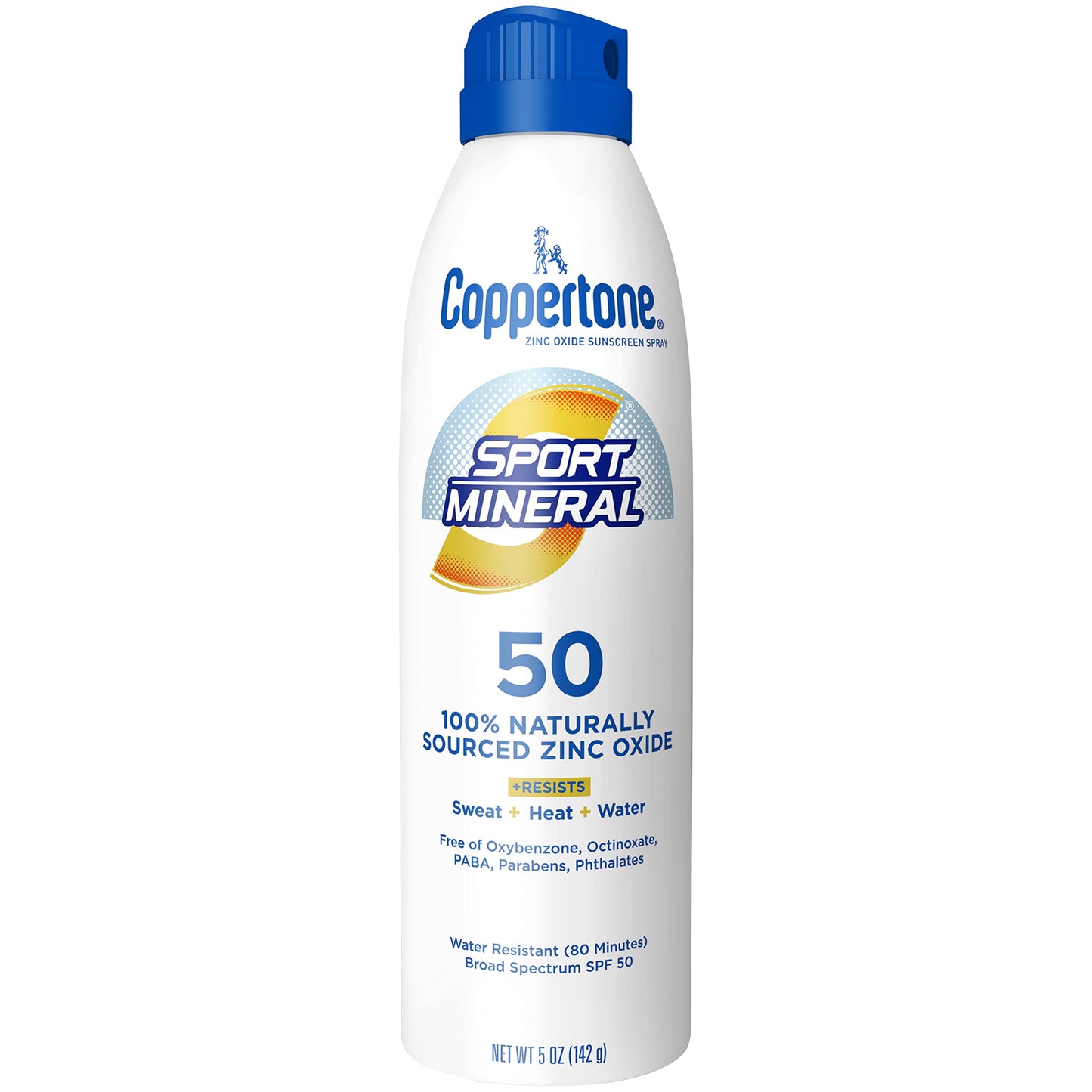 Coppertone SPORT Mineral SPF 50 Spray – 5oz, Zinc Oxide, Water Resistant