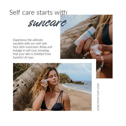 Coral Safe Reef Safe Sunscreen SPF 50 Facestick – Mineral, Biodegradable, 80-Min Water Resistant, USA Made