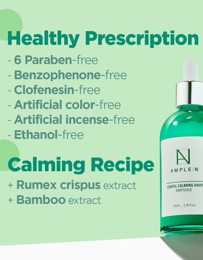 CORÉANA AMPLE:N Centel Calming Shot Ampoule – Soothing Centella Serum for Sensitive Skin