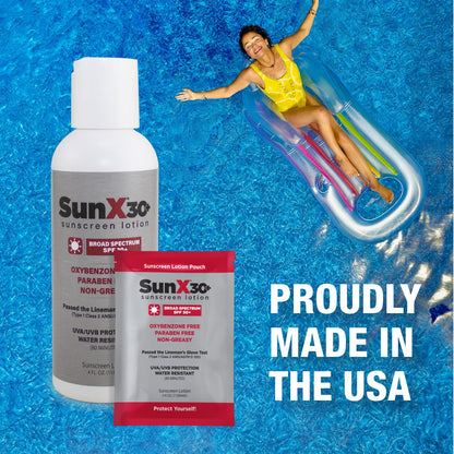 CoreTex Sun X 30+ SPF Broad Spectrum Sunscreen Lotion – Oil-Free, 80-Minute Water-Resistant, USA Made