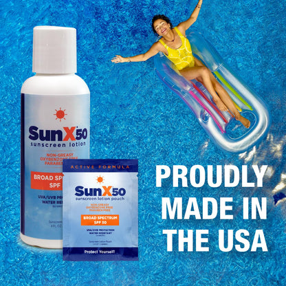 CoreTex Sun X 50 SPF Packets - 15-Pack with Travel Bag, 80-Minute Water Resistant, Reef Safe