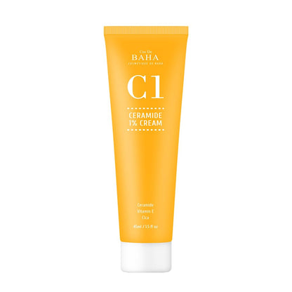 Cos De BAHA Ceramide NP 1% Gel Cream 1.5 Fl Oz (45 ml) – Lightweight Barrier Care with Centella, Niacinamide & Hyaluronic Acid
