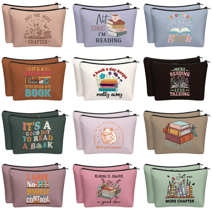 Cosblank 24 Pcs Book Club Gifts Makeup Bags for Women – 8.7 x 6 Inch Bookish Pouches