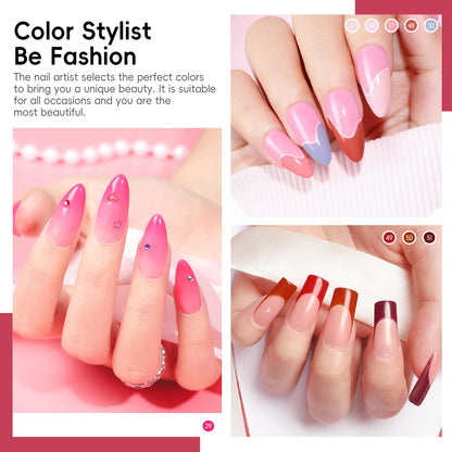 COSCELIA 40pc Gel Nail Polish Set – 35 Colors + Base & Top Coats for At-Home Manicures