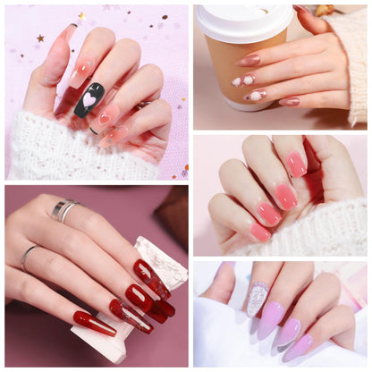 COSCELIA Jelly Gel Polish Set 25pc – Brown Spring Colors, Translucent Milky Gel Nail Polish