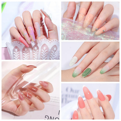 COSCELIA Jelly Gel Polish Set 25pc – Brown Spring Colors, Translucent Milky Gel Nail Polish