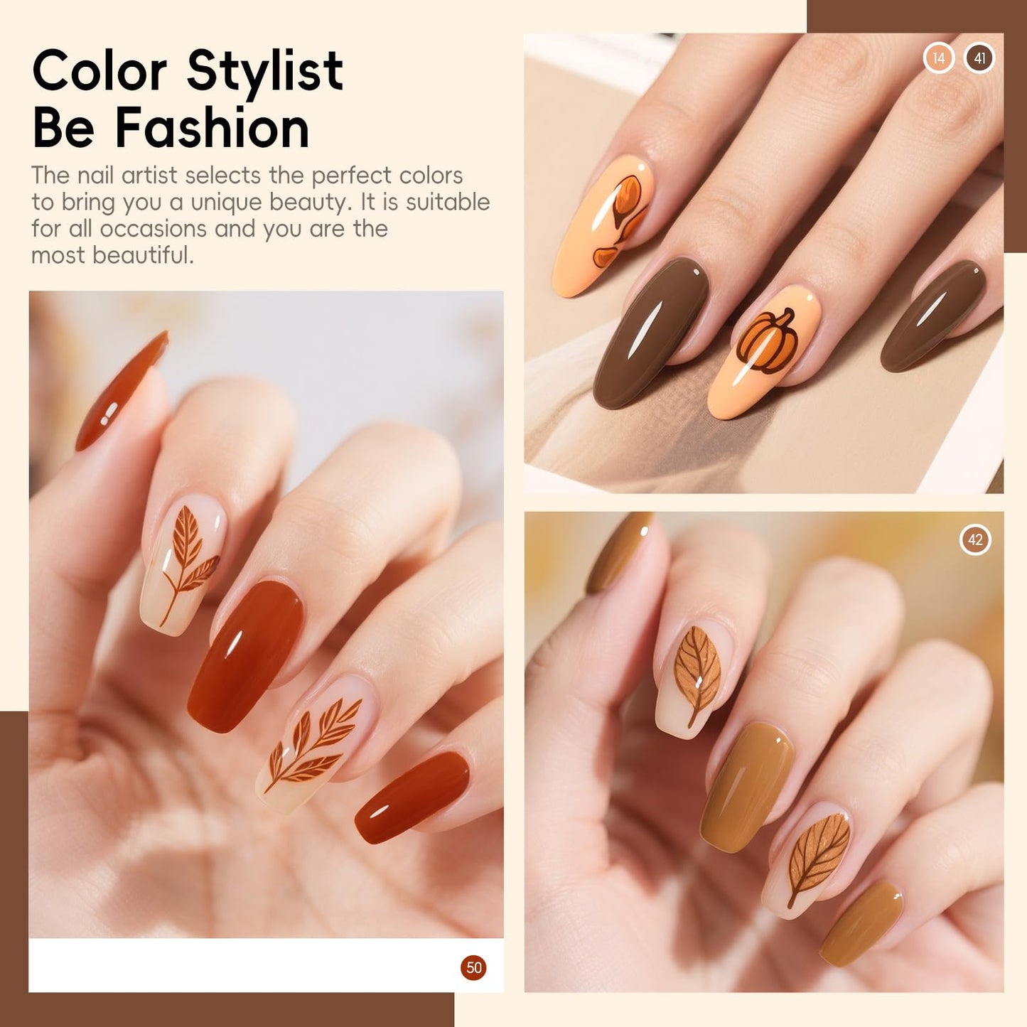 COSCELIA 25 PCS Nude Brown Gel Nail Polish Set – 20 Colors + 5 Top & Base Coats, DIY Manicure Starter Kit