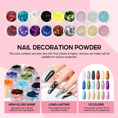 COSCELIA Acrylic Nail Kit for Beginners | All-in-One 3 Powders & 6 Gel Polishes