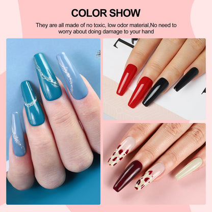 COSCELIA 53-Piece Gel Nail Polish Kit with UV Light & Drill – 35 Colors, Top & Base Coats