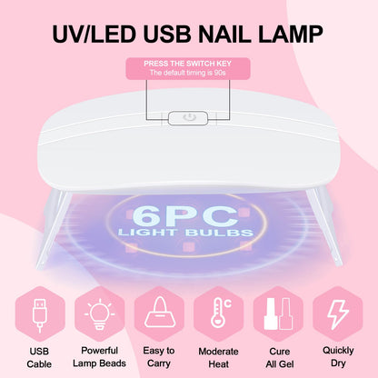 COSCELIA Acrylic Nail Kit for Beginners | All-in-One 3 Powders & 6 Gel Polishes