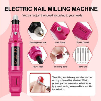 COSCELIA 53-Piece Gel Nail Polish Kit with UV Light & Drill – 35 Colors, Top & Base Coats