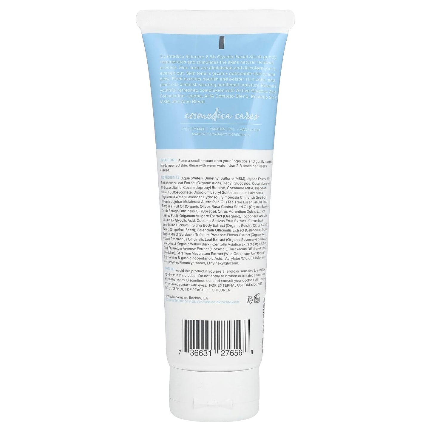 Cosmedica Glycolic Acid 2.5% Facial Scrub — Resurfacing Exfoliant for Brighter, Even-Toned Skin (4 oz)
