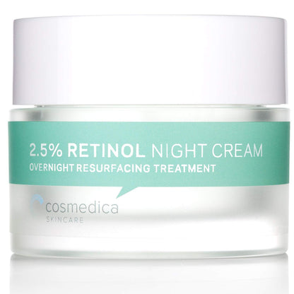 Cosmedica Skincare Retinol Night Cream – Vitamin A & Hyaluronic Acid, Daily Moisturizer (1.7oz)