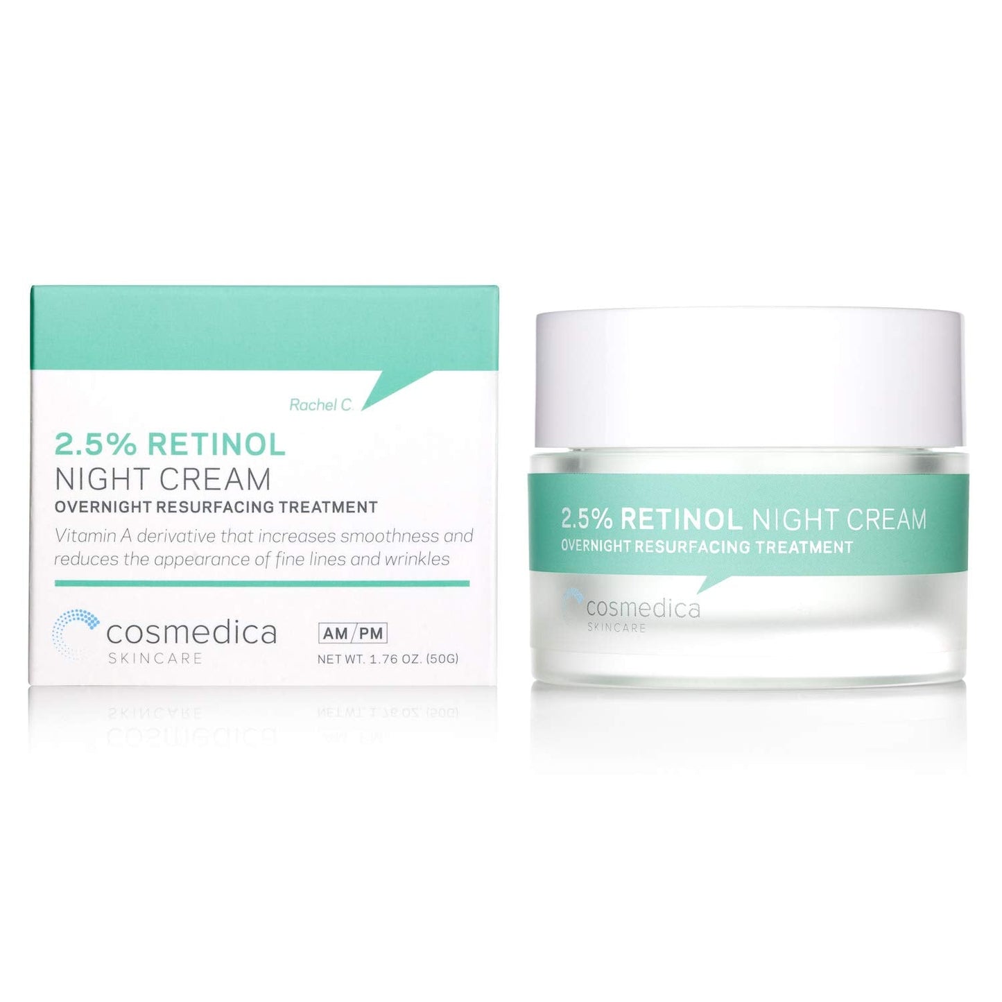 Cosmedica Skincare Retinol Night Cream – Vitamin A & Hyaluronic Acid, Daily Moisturizer (1.7oz)